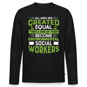 Environmental Social Worker Job Environmentalist - Men's Premium Organic Long Sleeve Shirt - black - Front - Nico (187cm)