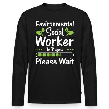 Environmental Social Worker In Progress Profession - Männer Premium Bio Langarmshirt - Schwarz - Vorne - Nico (187cm)