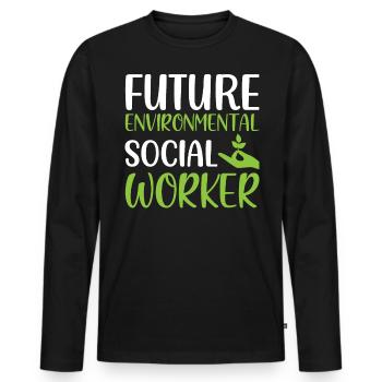 Future Environmental Social Worker Social Working - Männer Premium Bio Langarmshirt - Schwarz - Vorne - Nico (187cm)