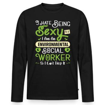 Environmental Social Worker Job Environmentalist - Männer Premium Bio Langarmshirt - Schwarz - Vorne - Nico (187cm)