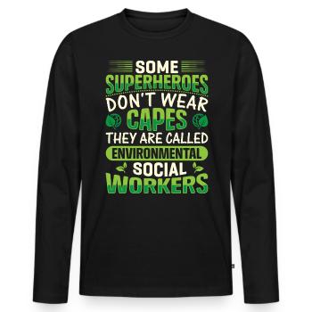 Environmental Social Worker Job Environmentalist - Männer Premium Bio Langarmshirt - Schwarz - Vorne - Nico (187cm)