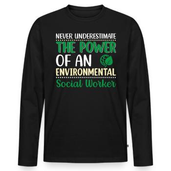 Environmental Social Worker Job Environmentalist - Männer Premium Bio Langarmshirt - Schwarz - Vorne - Nico (187cm)