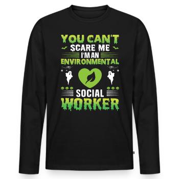 Emploi de travailleur social environnementaliste Environnementaliste - T-shirt manches longues Premium bio Homme - noir - Devant - Nico (187cm)
