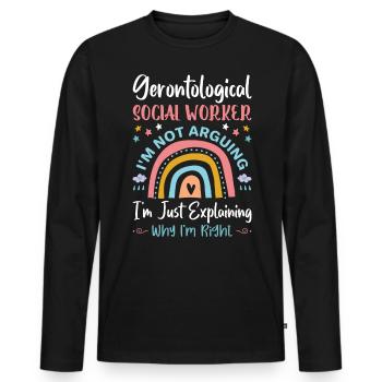 Gerontological Social Worker Job Gerontology - Men's Premium Organic Long Sleeve Shirt - black - Front - Nico (187cm)
