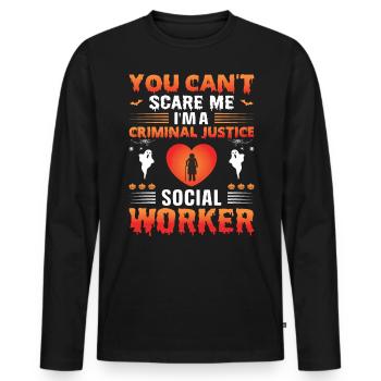 Travailleur social gérontologique Emploi Gérontologie - T-shirt manches longues Premium bio Homme - noir - Devant - Nico (187cm)