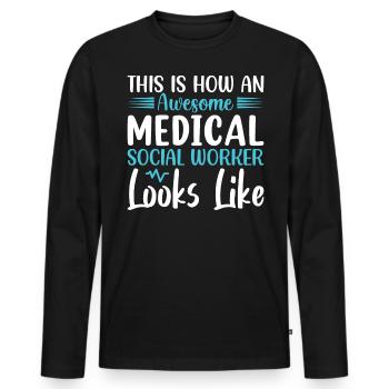 Medical Social Worker In Progress Job Occupation - Männer Premium Bio Langarmshirt - Schwarz - Vorne - Nico (187cm)