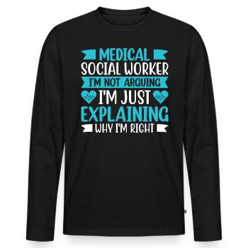 Medical Social Worker Occupation Job Hospital - Men's Premium Organic Long Sleeve Shirt - black - Front - Nico (187cm)