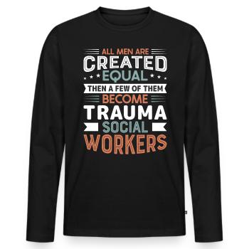 Trauma Travailleur social Profession Emploi Santé mentale - T-shirt manches longues Premium bio Homme - noir - Devant - Nico (187cm)