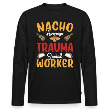 Nacho Travailleur social en traumatologie moyenne Cinco De Mayo - T-shirt manches longues Premium bio Homme - noir - Devant - Nico (187cm)