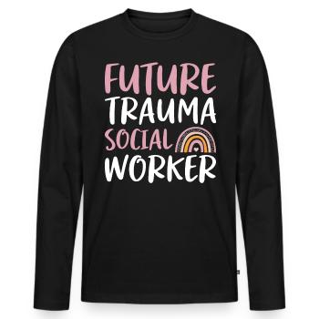 Future Trauma Social Worker Job Mental Health - Men's Premium Organic Long Sleeve Shirt - black - Front - Nico (187cm)