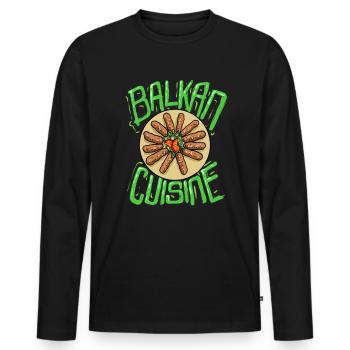 Balkan Cuisine Balkan Peppers Dish Food - Männer Premium Bio Langarmshirt - Schwarz - Vorne - Nico (187cm)
