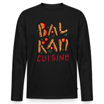 Balkan Cuisine Balkan Peppers Dish Food - Männer Premium Bio Langarmshirt - Schwarz - Vorne - Nico (187cm)