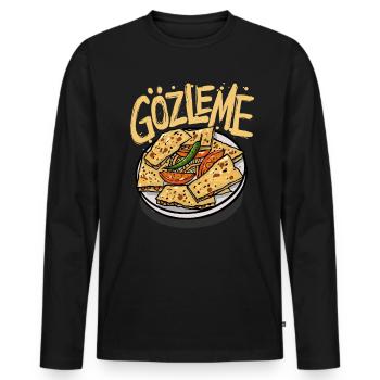 Gözleme Turkish Stuffed Food Cuisine - Männer Premium Bio Langarmshirt - Schwarz - Vorne - Nico (187cm)