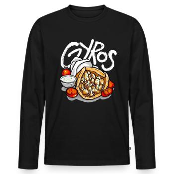 Gyros Food Gyros Lovers Balkan Cuisine - Männer Premium Bio Langarmshirt - Schwarz - Vorne - Nico (187cm)