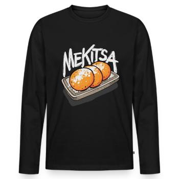 Mekitsa Food Bulgarian Cuisine Mekitsa - Männer Premium Bio Langarmshirt - Schwarz - Vorne - Nico (187cm)