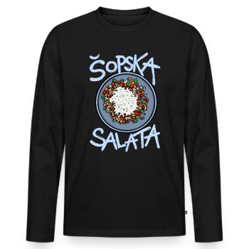 Šopska Salata Balkan Food Balkan Salad - T-shirt manches longues Premium bio Homme - noir - Devant - Nico (187cm)