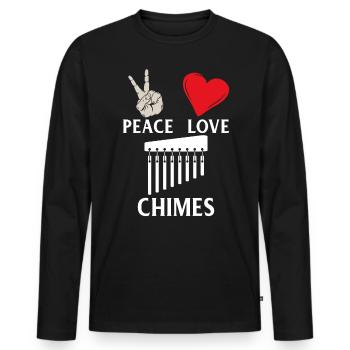 Chimes Music Instrument Bell instrument - Men's Premium Organic Long Sleeve Shirt - black - Front - Nico (187cm)