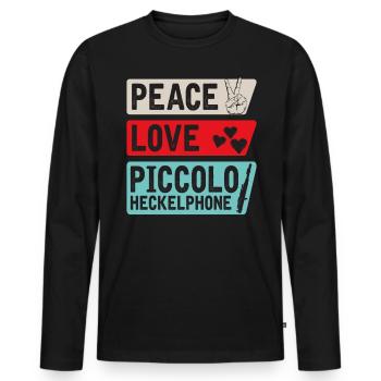 Piccolo Heckelphone Musical Instrument - Männer Premium Bio Langarmshirt - Schwarz - Vorne - Nico (187cm)