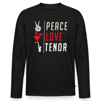 Tenor Musical Instrument Tenor Players - Men's Premium Organic Long Sleeve Shirt - black - Front - Nico (187cm)