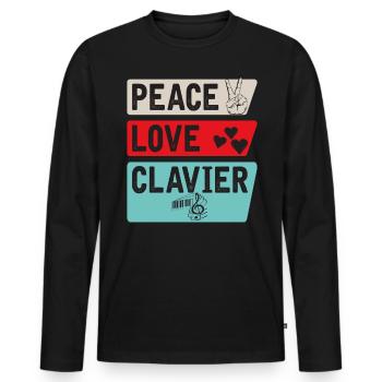Clavier Instrument de musique Piano Clavier - T-shirt manches longues Premium bio Homme - noir - Devant - Nico (187cm)