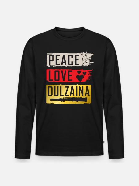 Dulzaina Musical Instrument Dolçaina - Männer Premium Bio Langarmshirt - Schwarz