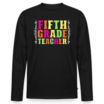 5e année Enseignante éducatrice École de formation à l’emploi - T-shirt manches longues Premium bio Homme - noir - Devant - Nico (187cm)