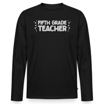 5e année Enseignante éducatrice École de formation à l’emploi - T-shirt manches longues Premium bio Homme - noir - Devant - Nico (187cm)