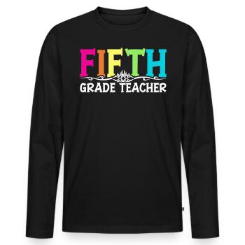 5e année Enseignante éducatrice École de formation à l’emploi - T-shirt manches longues Premium bio Homme - noir - Devant - Nico (187cm)
