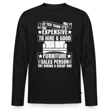 Vendeur de meubles Vendeur Vendeur Emploi - T-shirt manches longues Premium bio Homme - noir - Devant - Nico (187cm)