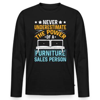 Vendeur de meubles Vendeur Vendeur Emploi - T-shirt manches longues Premium bio Homme - noir - Devant - Nico (187cm)