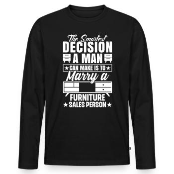 Furniture Sales Person Salesman Saleswoman Job - Männer Premium Bio Langarmshirt - Schwarz - Vorne - Nico (187cm)