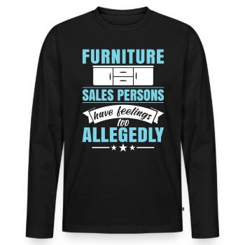 Les vendeurs de meubles ont aussi des sentiments - T-shirt manches longues Premium bio Homme - noir - Devant - Nico (187cm)