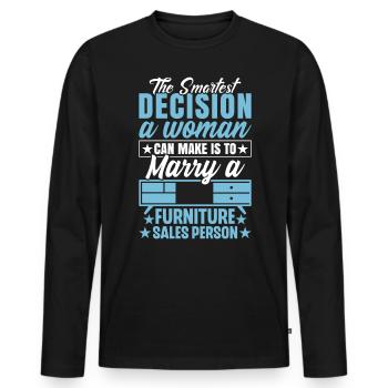 Furniture Sales Person Salesman Saleswoman Job - Männer Premium Bio Langarmshirt - Schwarz - Vorne - Nico (187cm)