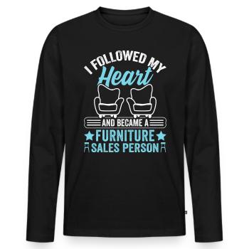 Vendeur de meubles Vendeur Vendeur Emploi - T-shirt manches longues Premium bio Homme - noir - Devant - Nico (187cm)
