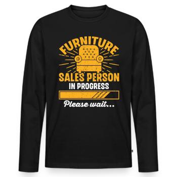 Furniture Sales Person In Progress Please Wait - Männer Premium Bio Langarmshirt - Schwarz - Vorne - Nico (187cm)