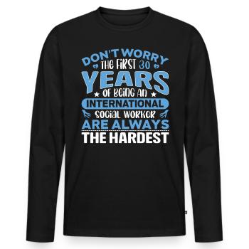 International Social Worker Occupation Profession - Männer Premium Bio Langarmshirt - Schwarz - Vorne - Nico (187cm)