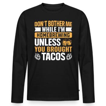 Homebrewing Beer Brewing Alcohol Taco Lover - Men's Premium Organic Long Sleeve Shirt - black - Front - Nico (187cm)