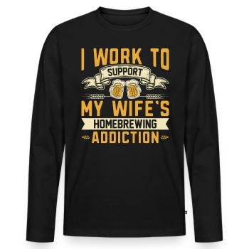 Homebrewing Beer Brewing Alcohol Drinker Alcoholic - Men's Premium Organic Long Sleeve Shirt - black - Front - Nico (187cm)