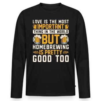 Homebrewing Beer Brewing Alcohol Drinker Alcoholic - Men's Premium Organic Long Sleeve Shirt - black - Front - Nico (187cm)