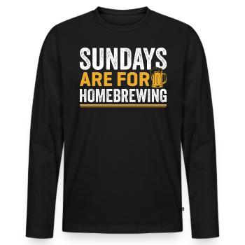 Sundays Are For Homebrewing Beer Brewing Alcoholic - Men's Premium Organic Long Sleeve Shirt - black - Front - Nico (187cm)