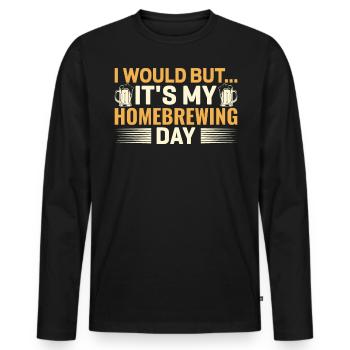 C’est mon jour de brassage maison Bière Brassage Alcool - T-shirt manches longues Premium bio Homme - noir - Devant - Nico (187cm)