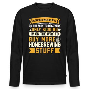 Homebrewing Beer Brewing Alcohol Drinker Alcoholic - Men's Premium Organic Long Sleeve Shirt - black - Front - Nico (187cm)