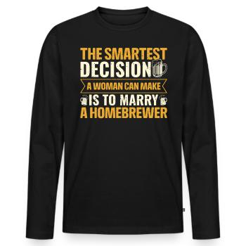 Homebrewing Beer Brewing Alcohol Drinker Alcoholic - Men's Premium Organic Long Sleeve Shirt - black - Front - Nico (187cm)
