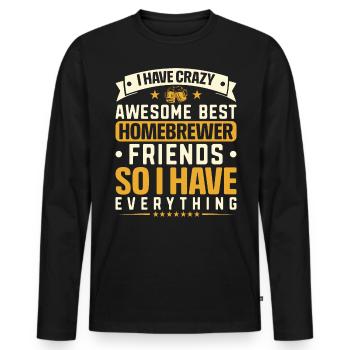 Homebrewing Beer Brewing Alcohol Drinker Alcoholic - Men's Premium Organic Long Sleeve Shirt - black - Front - Nico (187cm)