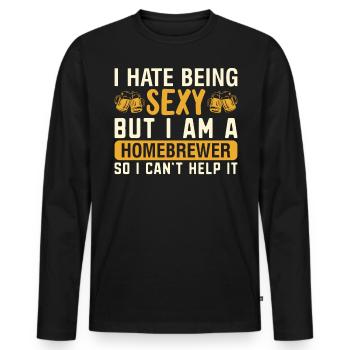 Homebrewing Beer Brewing Alcohol Drinker Alcoholic - Men's Premium Organic Long Sleeve Shirt - black - Front - Nico (187cm)
