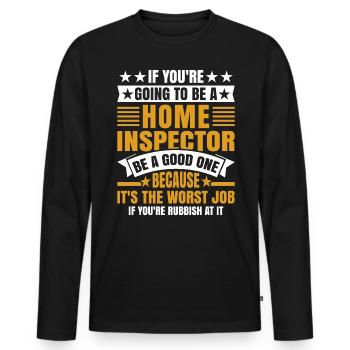 Home Inspector Occupation Worker Profession Career - Männer Premium Bio Langarmshirt - Schwarz - Vorne - Nico (187cm)
