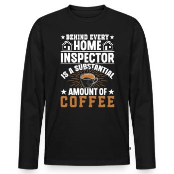Home Inspector And Coffee Occupation Worker Career - Männer Premium Bio Langarmshirt - Schwarz - Vorne - Nico (187cm)