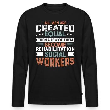 Rehabilitation Social Worker Occupation Job Rehab - Men's Premium Organic Long Sleeve Shirt - black - Front - Nico (187cm)