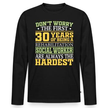 Rehabilitation Social Worker Occupation Job Rehab - Men's Premium Organic Long Sleeve Shirt - black - Front - Nico (187cm)