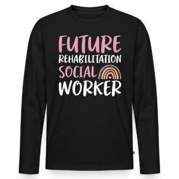 Future Rehabilitation Social Worker Social Working - Männer Premium Bio Langarmshirt - Schwarz - Vorne - Nico (187cm)